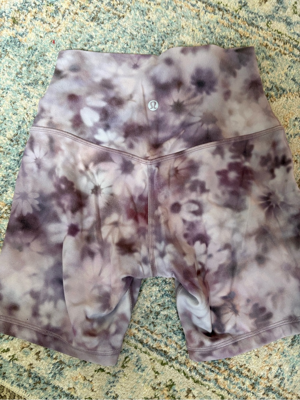 lululemon athletica Tie-Dye Lavender High-Rise Bike Shorts